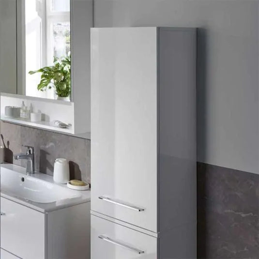 Geberit Selnova Square 1 Door Tall Bathroom Cabinet 330mm White | 501.276.00.1