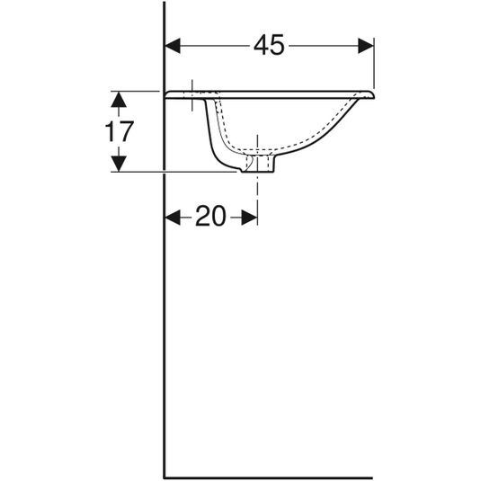 Geberit Selnova Square 550mm Countertop Basin 1 Tap Hole | 501.466.00.7