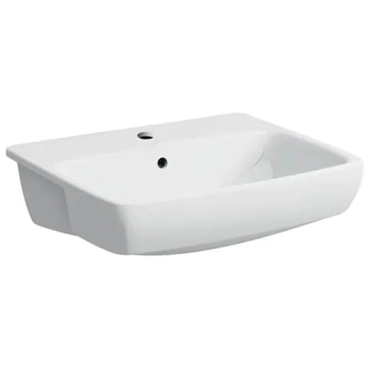 Geberit Selnova Square 550mm Semi-Recessed Basin 1 Tap Hole | 501.467.00.7