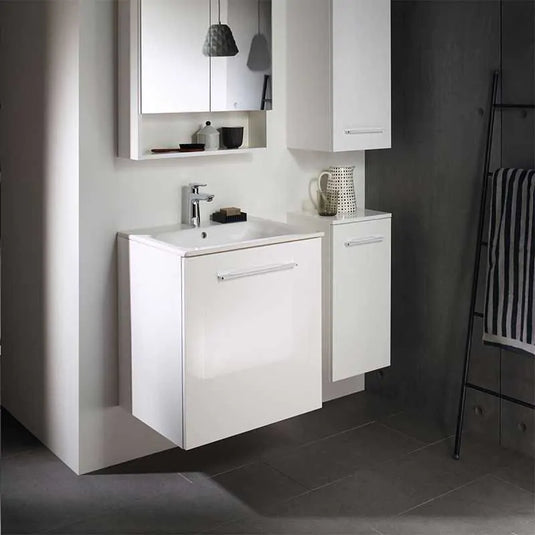 Geberit Selnova Square 550mm Vanity Unit & Basin 1 Door White | 501.248.00.1