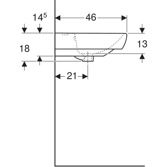 Geberit Selnova Square 600mm Countertop Basin 1 Tap Hole | 501.464.00.6