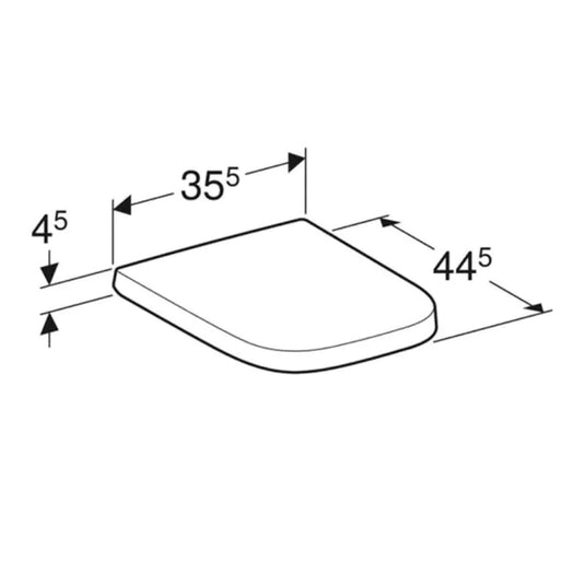 Geberit Selnova Square Standard Toilet Seat & Cover | 501.555.01.1
