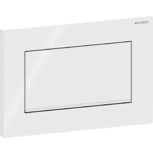 Geberit Sigma10 Square Single Flush Plate Stop & Go Screwable White & Gloss Chrome | 115.893.KJ.1