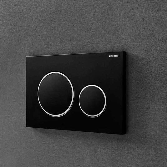 Geberit Sigma20 Round Dual Flush Plate Black / Chrome | 115.882.KM.1