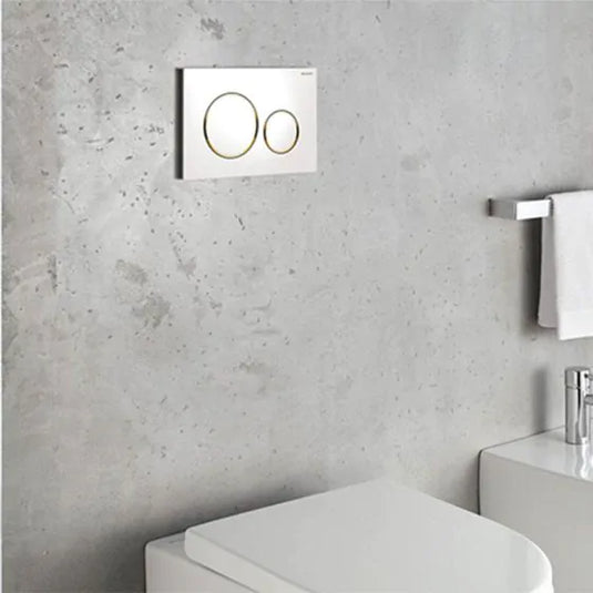 Geberit Sigma20 Round Dual Flush Plate White / Gold Plated | 115.882.KK.1