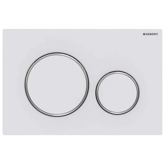 Geberit Sigma20 Round Dual Flush Plate White / Matt White | 115.882.11.1