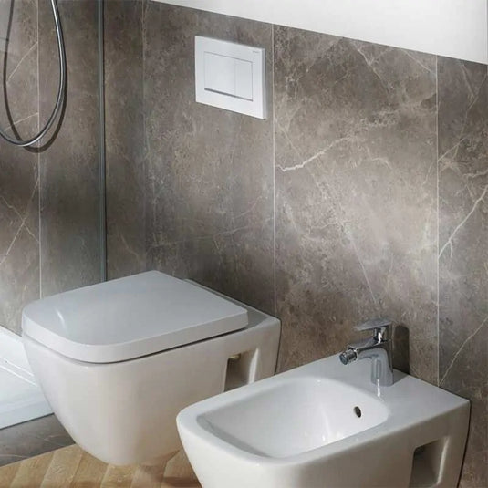 Geberit Sigma20 Square Dual Flush Plate Matt White / Chrome | 115.883.JT.1