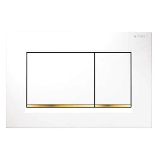 Geberit Sigma20 Square Dual Flush Plate White / Gold | 115.883.KK.1