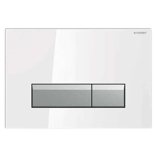Geberit Sigma40 Dual Flush Plate Glass with Odour Extraction White | 115.600.SI.1