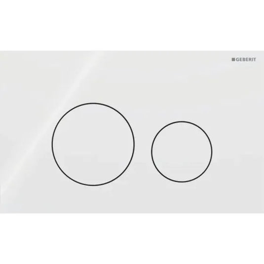 Geberit Sigma40 Round Dual Flush Plate White Glass | 115.628.SI.1