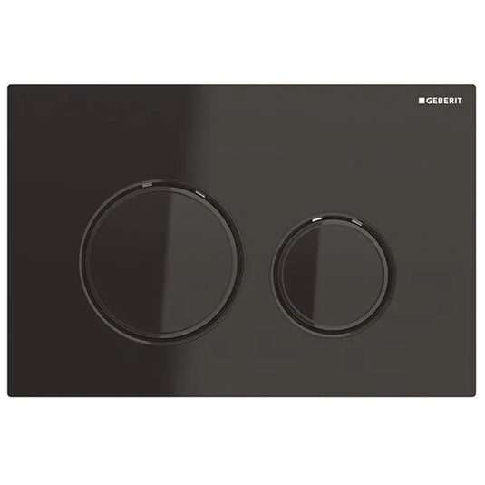 Geberit Sigma50 Round Dual Flush Plate Black & Black Chrome | 115.651.SJ.1
