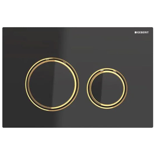 Geberit Sigma50 Round Dual Flush Plate Black & Brass Black | 115.652.SJ.1