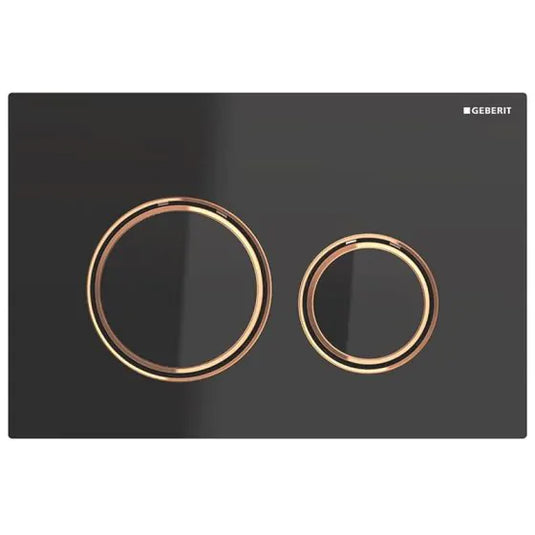 Geberit Sigma50 Round Dual Flush Plate Black & Red Gold Black | 115.650.SJ.1