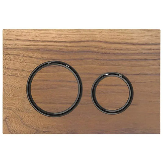 Geberit Sigma50 Round Dual Flush Plate Black Walnut & Black Chrome | 115.651.JX.1