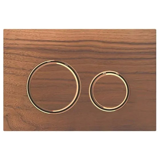Geberit Sigma50 Round Dual Flush Plate Black Walnut & Red Gold | 115.650.JX.1