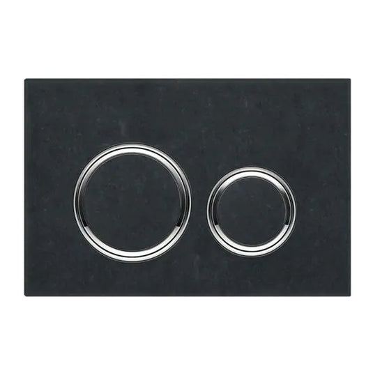 Geberit Sigma50 Round Dual Flush Plate Mustang Slate & Chrome | 115.884.JM.1