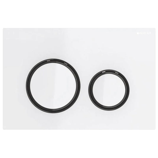 Geberit Sigma50 Round Dual Flush Plate White & Black Chrome White | 115.651.SI.1