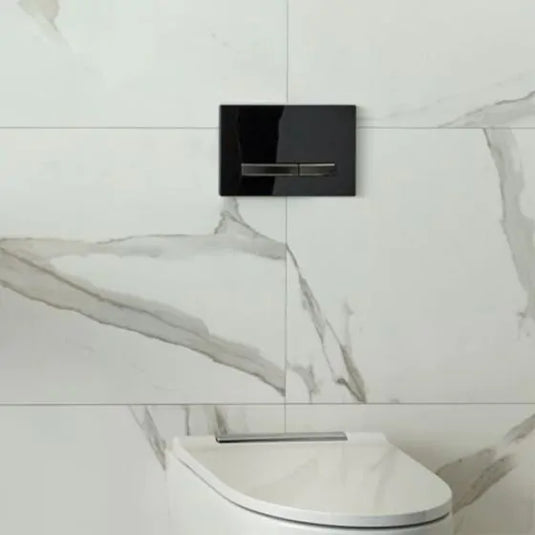 Geberit Sigma50 Square Dual Flush Plate Black & Black Chrome | 115.671.DW.2