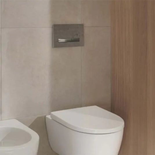 Geberit Sigma50 Square Dual Flush Plate Concrete Look & Chrome | 115.788.JV.2