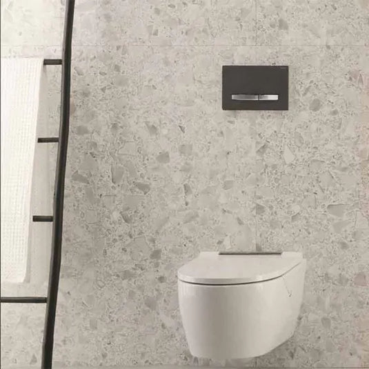 Geberit Sigma50 Square Dual Flush Plate Mustang Slate & Chrome | 115.788.JM.2
