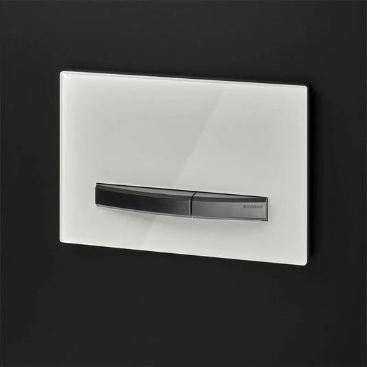 Geberit Sigma50 Square Dual Flush Plate White & Black Chrome | 115.671.11.2