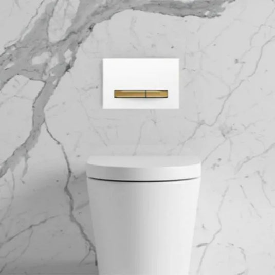 Geberit Sigma50 Square Dual Flush Plate White & Brass White | 115.672.11.2