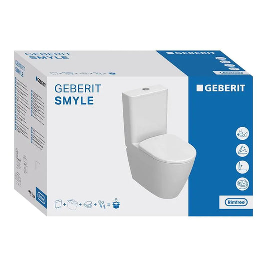 Geberit Smyle 3-in-1 Rimless Close Coupled Toilet Pack White | 503.107.00.1