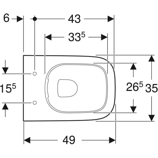 Geberit Smyle Square Rimless Compact Wall Hung WC 490mm | 500.379.01.1