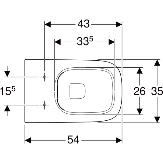 Geberit Smyle Square Rimless Shrouded Back To Wall Pan | 500.840.00.1