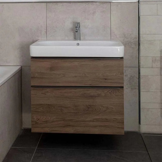 Geberit Smyle Square Vanity Unit 2 Drawers 600mm Hickory | 500.352.JR.1