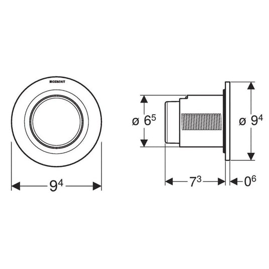Geberit Type01 Round Single Flush Button Gloss Chrome | 116.040.21.1