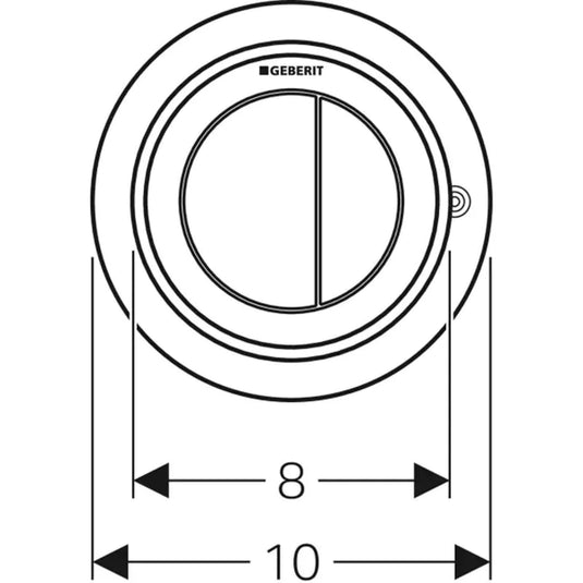 Geberit Type10 Furniture Pneumatic Dual Flush Button Gloss Black | 116.057.DW.1