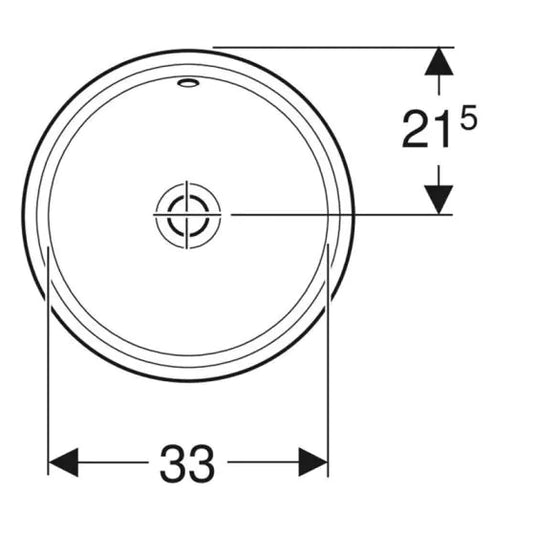 Geberit VariForm 330mm Round Under-Countertop Basin No Overflow | 500.746.01.2