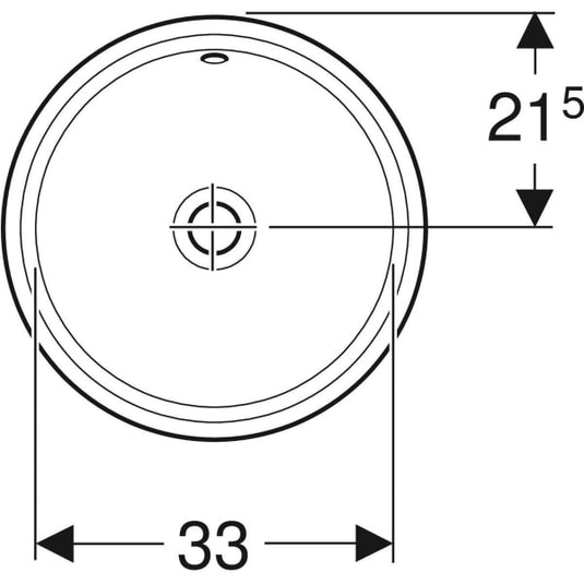 Geberit VariForm 330mm Round Under-Countertop Basin with Overflow | 500.744.01.2