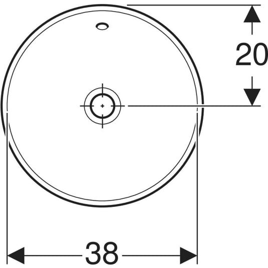Geberit VariForm 400mm Round Countertop Basin with Overflow White | 500.700.01.2