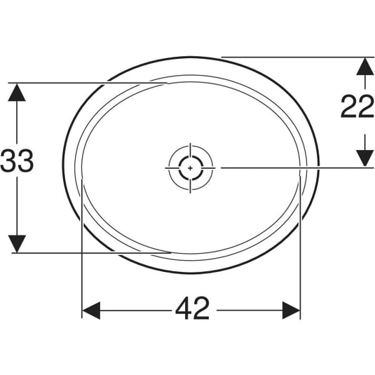 Geberit VariForm 420x330mm Oval Under-Countertop Basin | 500.750.01.2