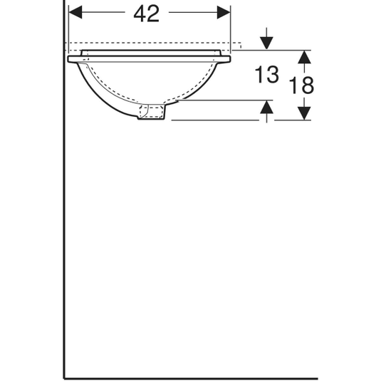 Geberit VariForm 420x330mm Oval Under-Countertop Basin with Overflow | 500.748.01.2