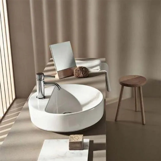 Geberit VariForm 450mm Round Lay-On Countertop Basin White | 500.770.01.2
