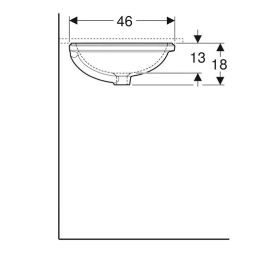 Geberit VariForm 500x400mm Oval Under-Countertop Basin | 500.754.01.2