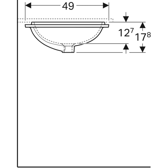 Geberit VariForm 500x400mm Rectangular Under-Countertop Basin | 500.766.01.2