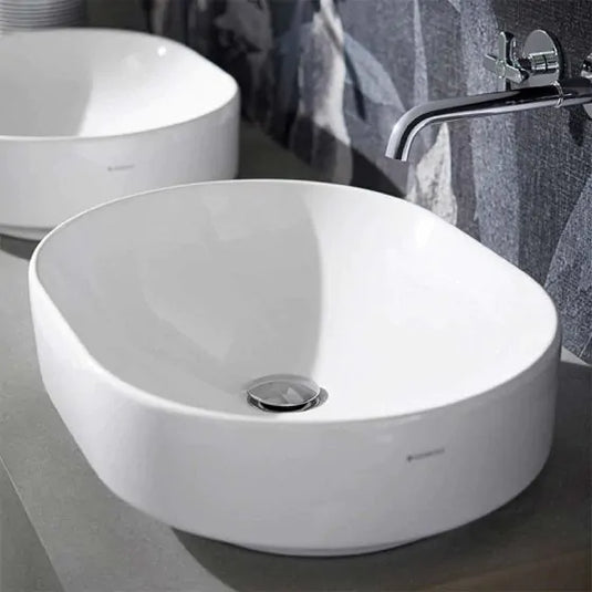 Geberit VariForm 550mm Lay-On Elliptic Countertop Basin White | 500.774.01.2