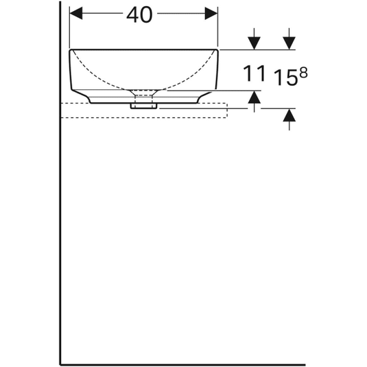 Geberit VariForm 550mm Lay-On Rectangular Countertop Basin White | 500.779.01.2