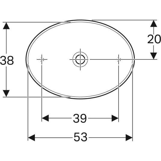 Geberit VariForm 550mm Oval Lay-On Countertop Basin White | 500.771.01.2