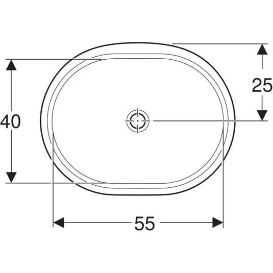 Geberit VariForm 550x400mm Elliptic Under-Countertop Basin | 500.758.01.2