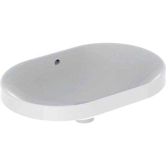 Geberit VariForm 600mm Elliptic Countertop Basin with Overflow White | 500.728.01.2