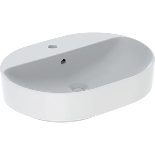 Geberit VariForm 600mm Lay-On Elliptic Countertop Basin 1 Tap Hole & Overflow | 500.777.01.2
