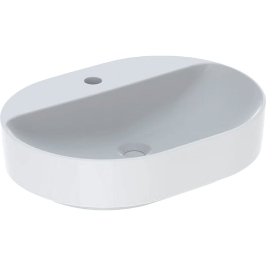 Geberit VariForm 600mm Lay-On Elliptic Countertop Basin White | 500.778.01.2
