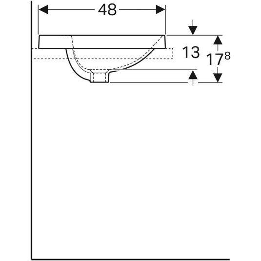 Geberit VariForm 600mm Oval Countertop Basin 1 Tap Hole & Overflow White | 500.724.01.2