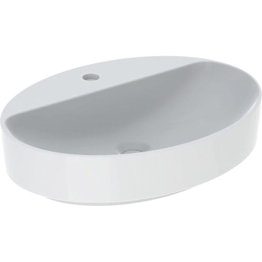 Geberit VariForm 600mm Oval Lay-On Countertop Basin White | 500.773.01.2