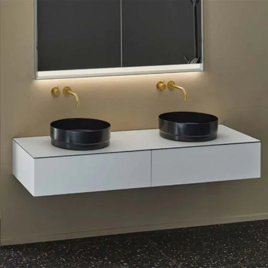 Geberit VariForm 750mm Vanity Unit for Lay On Washbasin 1 Drawer Shelf & Trap White | 501.159.00.1